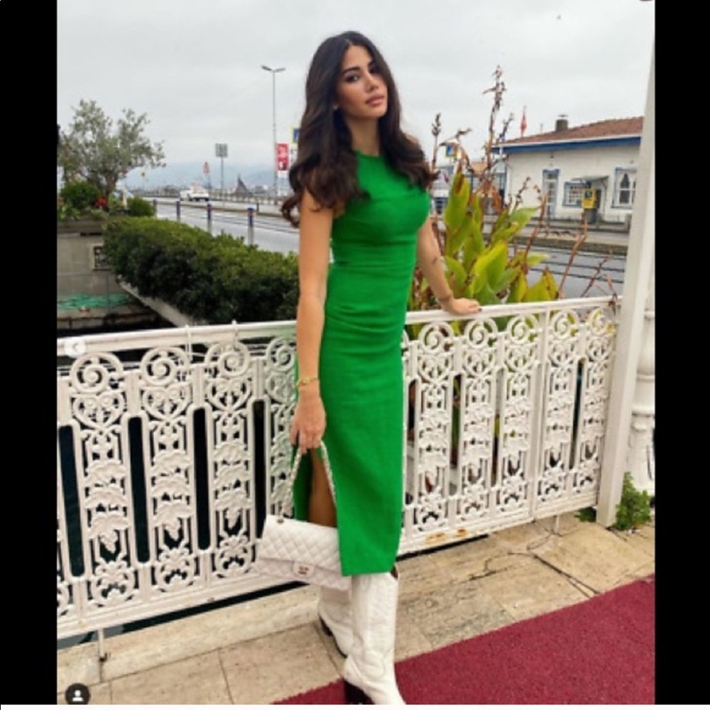 Zara textured long weave dress